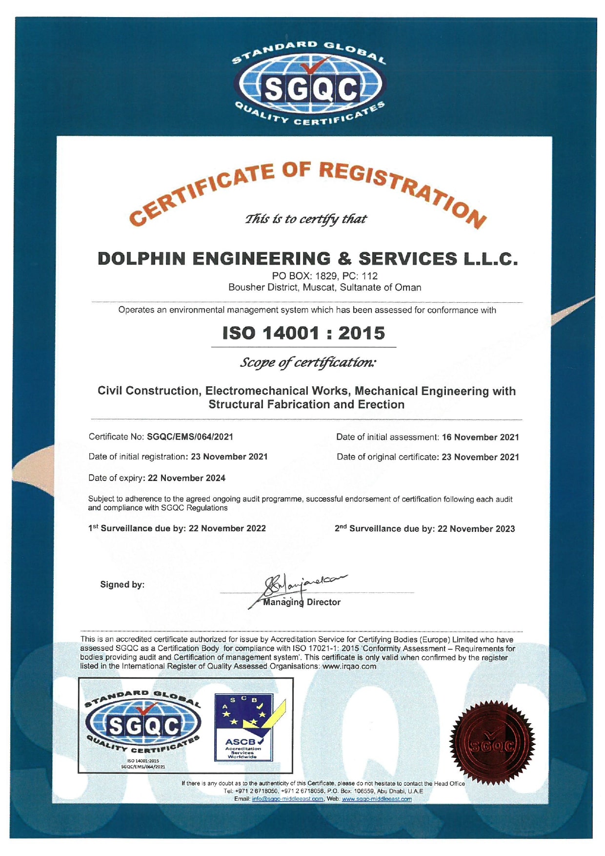 iso certificate 14001